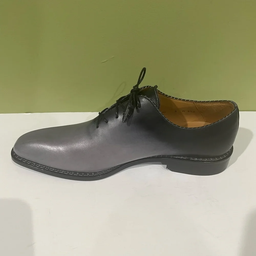 Mezlan shoes dressy leather calf gray black oxford